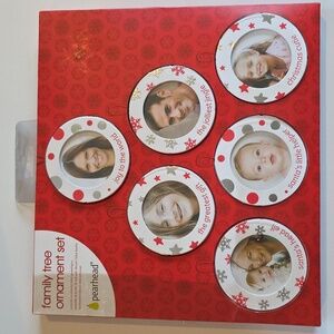 Ornaments - Photo Family Tree Ornament Set - Red, White, and Gold
